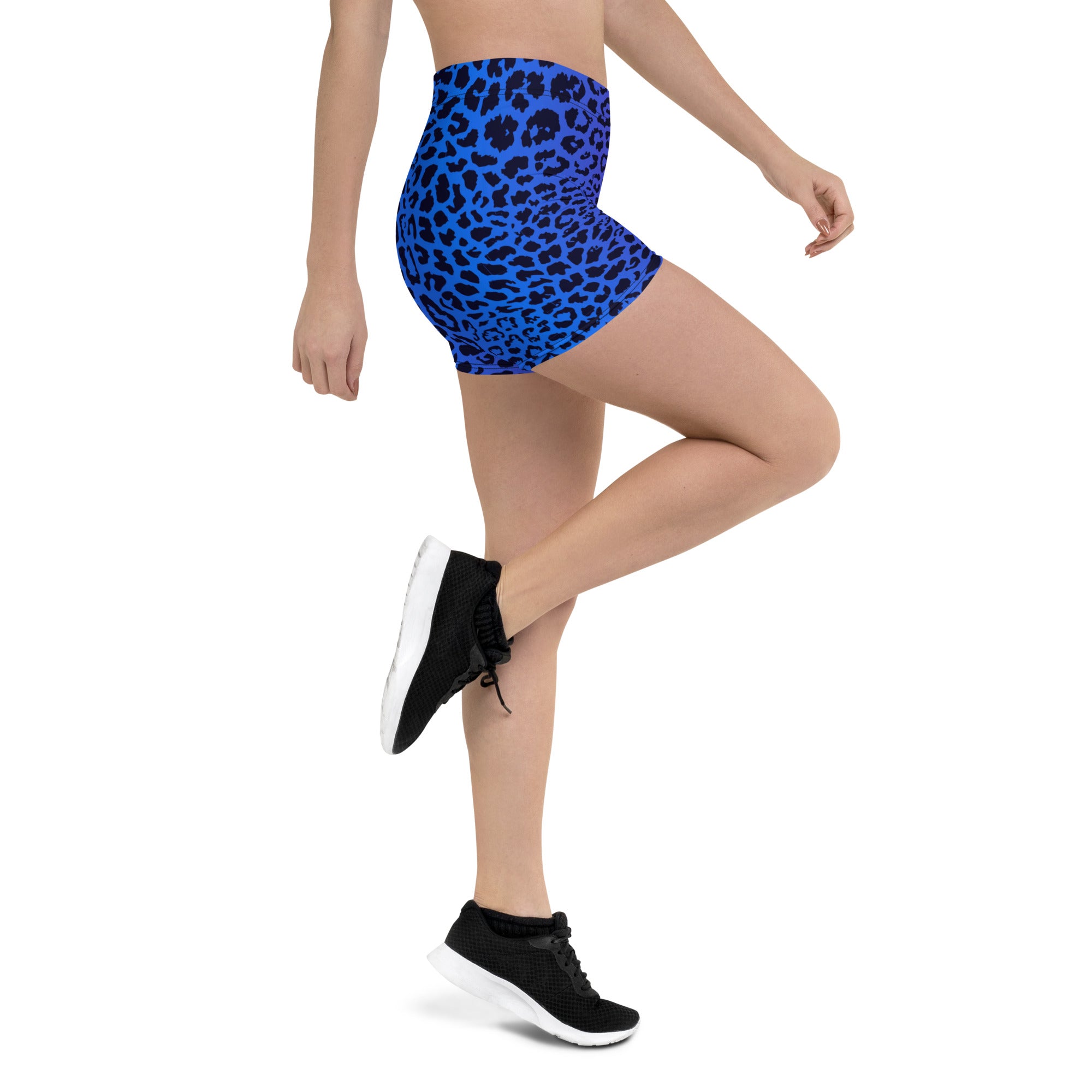 Blue Leopard Print Shorts